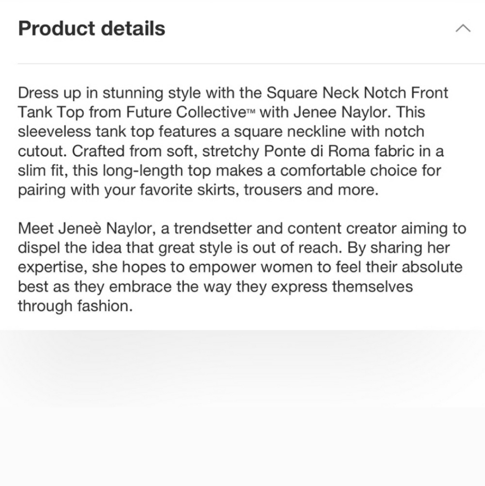 NWT Future Collective Jenee Naylor 3X White Stretch Square Notch Neck Tank Top - Picture 11 of 13